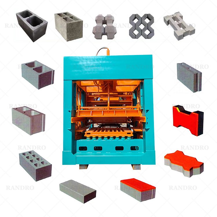 RANDRO Fully Automatic Brick Making Machine Line Electric Cement Hollow Block Brick Making Machine